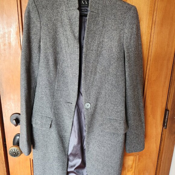 Slim Fit Tailored Armani Exchange Wool Coat - Picture 3 of 4